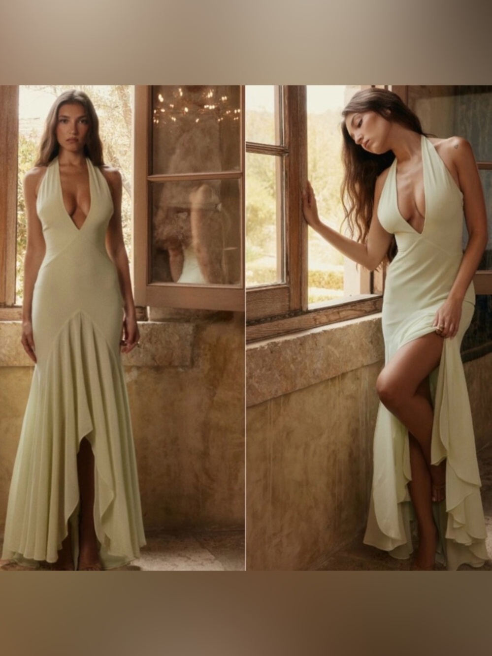 House of CB Pastel Green Backless Mermaid Gown - Picture 4 of 12
